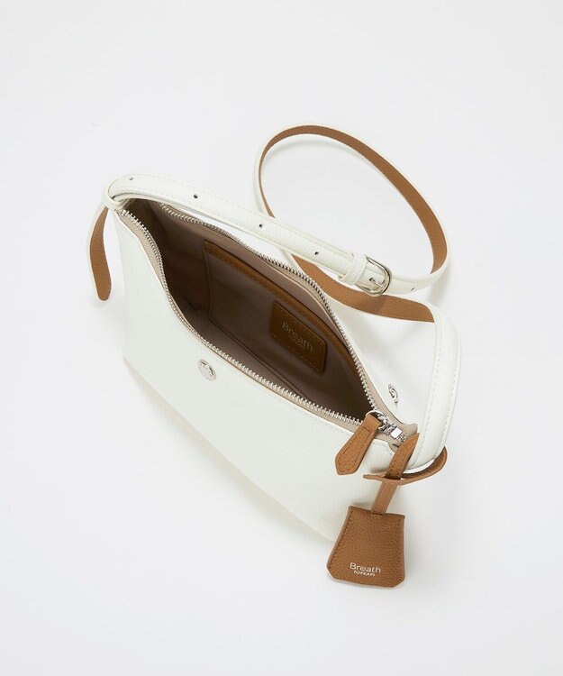 TOPKAPI 【Breath TOPKAPI】DUAL デュアル シュリンクレザー バイカラー ミニ ショルダーバッグ チャーム付き ホワイト