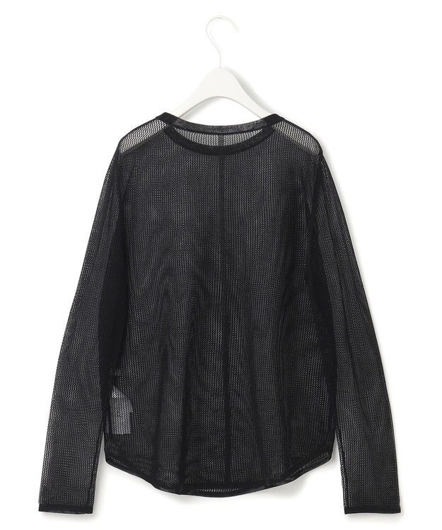 ICB 【洗える】 ドライメッシュ ニットトップス ブラック系