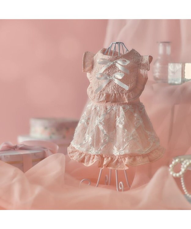 PET PARADISE cherircouture フリルカラーワンピース 小型犬 ピンク