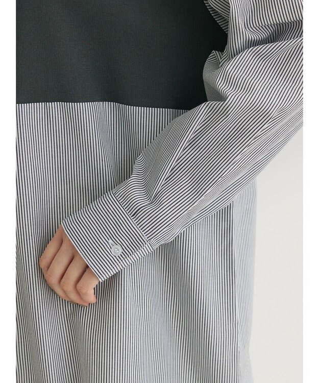 Green Parks 比翼カットドッキングチュニック Stripe Black