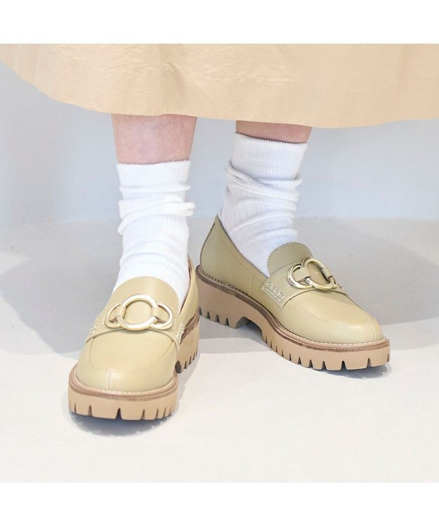 ing <ing>リングビット厚底ローファー ベージュ