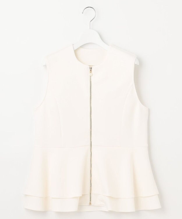 Feroux 【洗える】ペプラム ダンボールジレ アイボリー系