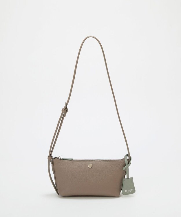 TOPKAPI 【Breath TOPKAPI】DUAL デュアル シュリンクレザー バイカラー ミニ ショルダーバッグ チャーム付き グレージュ
