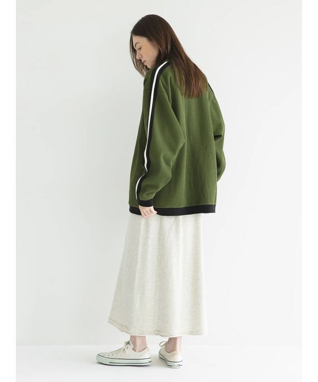 CRAFT STANDARD BOUTIQUE 【リサイクル】ラインカーディガン Khaki