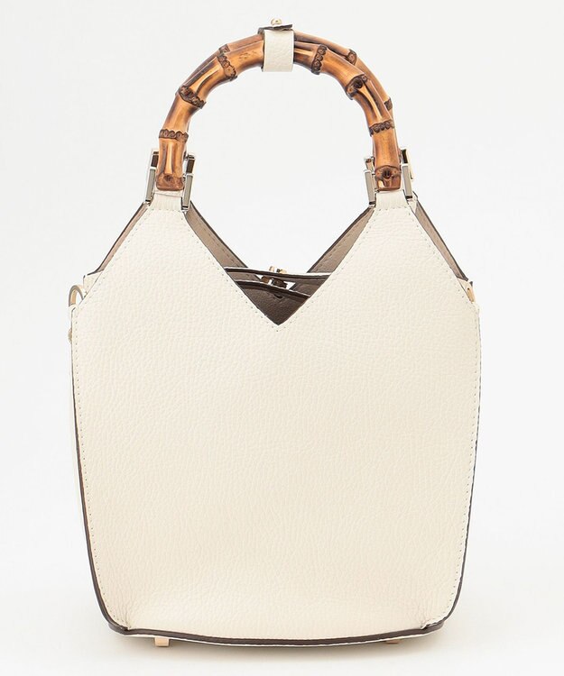 23区 【CLASSY.6月号掲載】LORISTELLA バンブーハンドル ショルダーバッグ ホワイト系