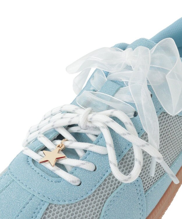 earth music&ecology チャーム付きＷリボンスニーカー Blue