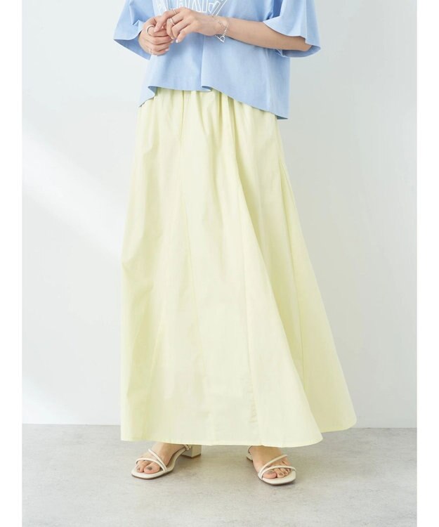 earth music&ecology ポプリンフレアスカート Yellow