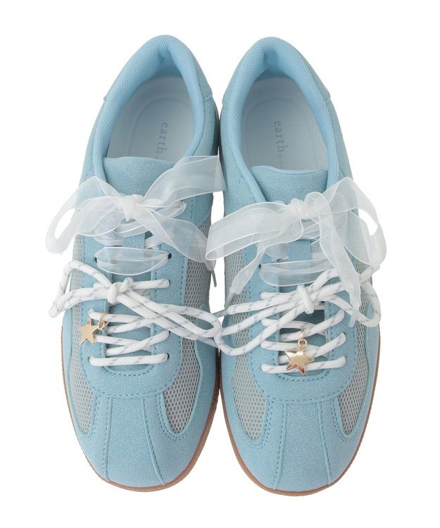 earth music&ecology チャーム付きＷリボンスニーカー Blue