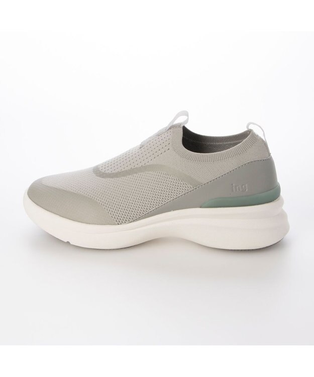 ing <ing>【レイン対応】ニットスリッポンスニーカー ライトグレー