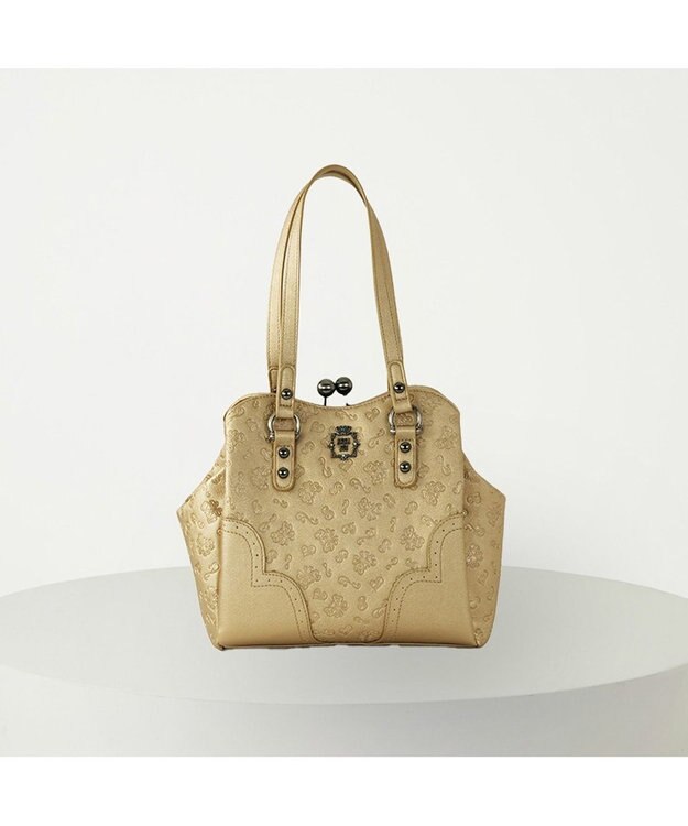 ANNA SUI ノーブル 2way口金ハンドバッグ ゴールド