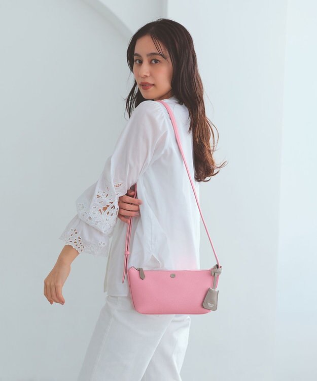 TOPKAPI 【Breath TOPKAPI】DUAL デュアル シュリンクレザー バイカラー ミニ ショルダーバッグ チャーム付き ピンク