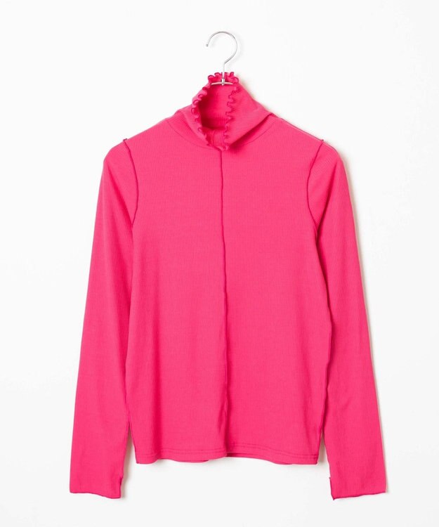 WEGO ソフトタッチカラーリブロンT ピンク