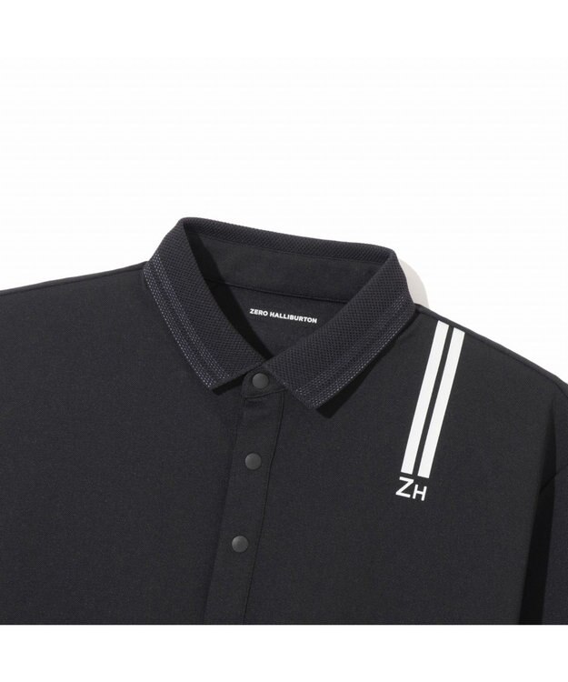ZERO HALLIBURTON 【吸水速乾・UVケア】 ダブルリブ鹿の子ポロシャツ ZHG-M5S4b 82948 ブラック
