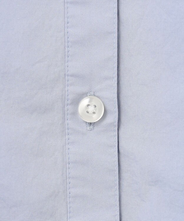 J.PRESS YORK STREET 【WOMEN】ワンウォッシュタイプライター フリルレイブラウス サックスブルー系