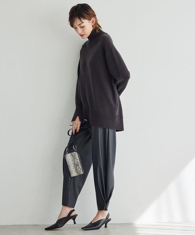 ICB 【新色追加・WEB限定カラーあり】 ソフトカシミヤミックス ハイネックニット バーントブラウン系