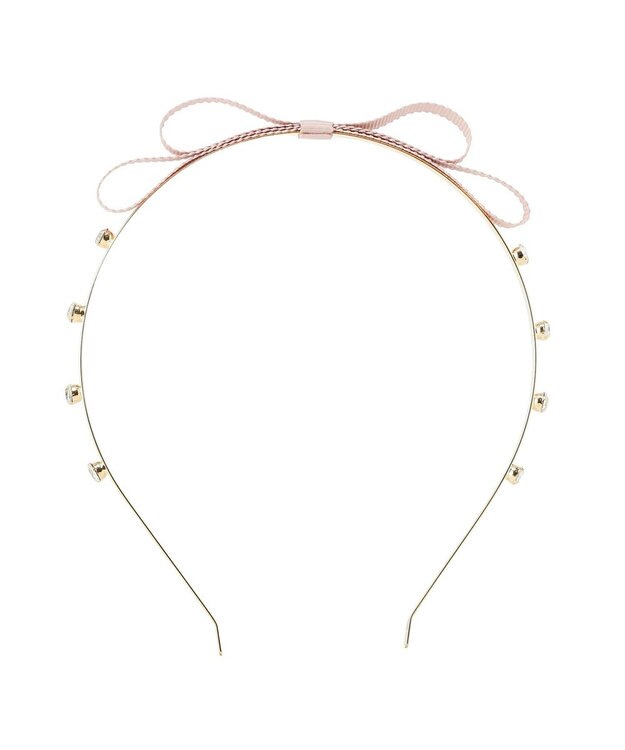 Maison de FLEUR グログランリボンメタルビジューカチューシャ Pink
