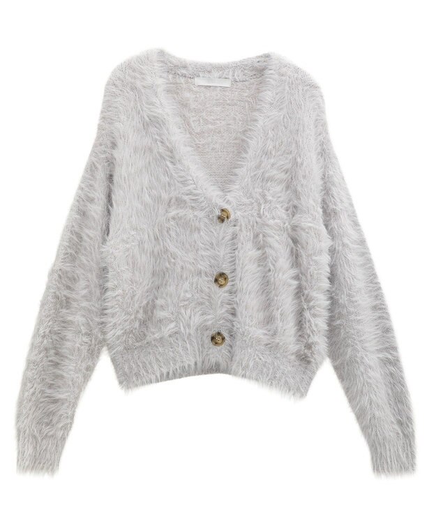 Green Parks ・Ｐｅｔｉｔ　Ｆｌｅｕｒ　シャギーニットカーディガン Light Gray