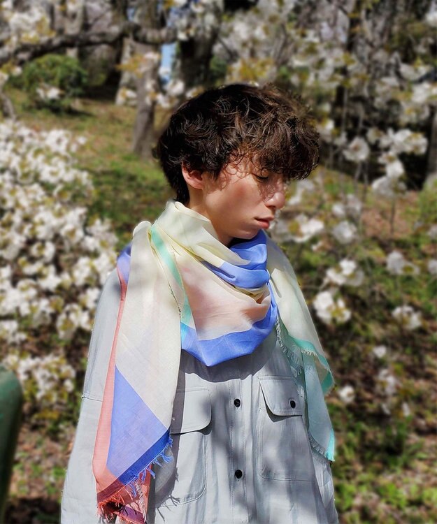 POLS 播州織 極細コットンストール トリコロール