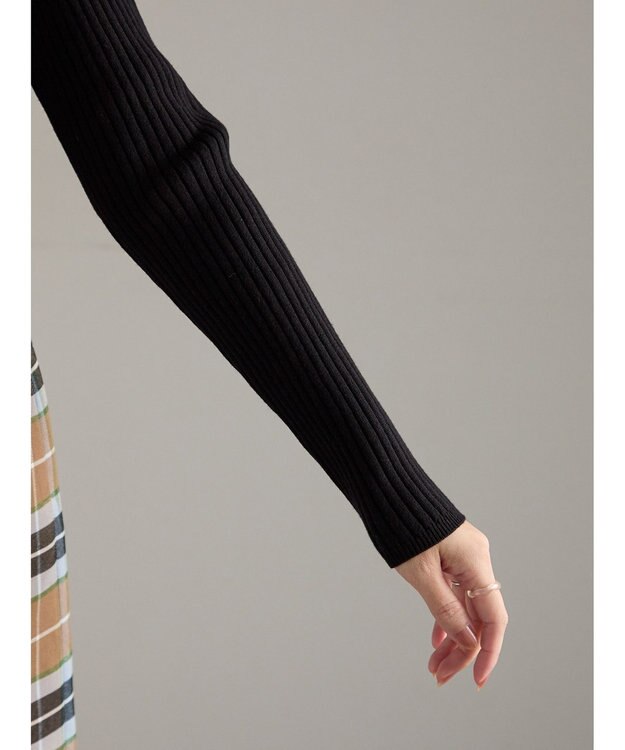 Te chichi ポロカラークロップトカーディガン ブラック