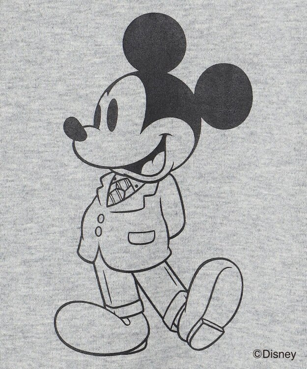 J.PRESS MEN 【DISNEY COLLECTION】【UNISEX】ワンポイント Tシャツ / ミッキ－マウス ライトグレー系