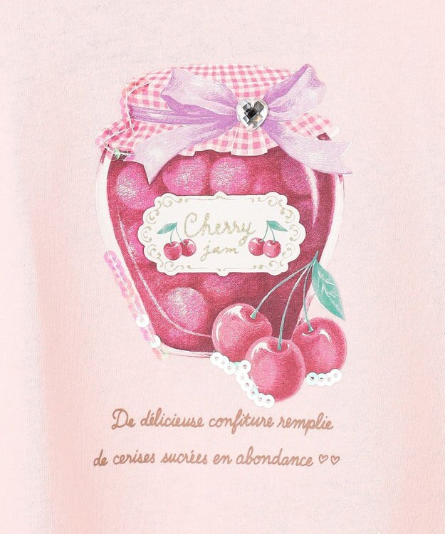 ANY KIDS 【チェリーベリーシリーズ】フルーツジャム 長袖 Tシャツ ピンク×チェリージャム