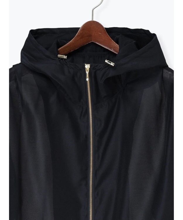 Te chichi ショートシアーフーディーブルゾン ネイビー