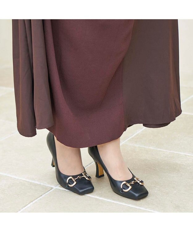 MODE ET JACOMO <MODE ET JACOMO>ビットデザインパンプス ブラック