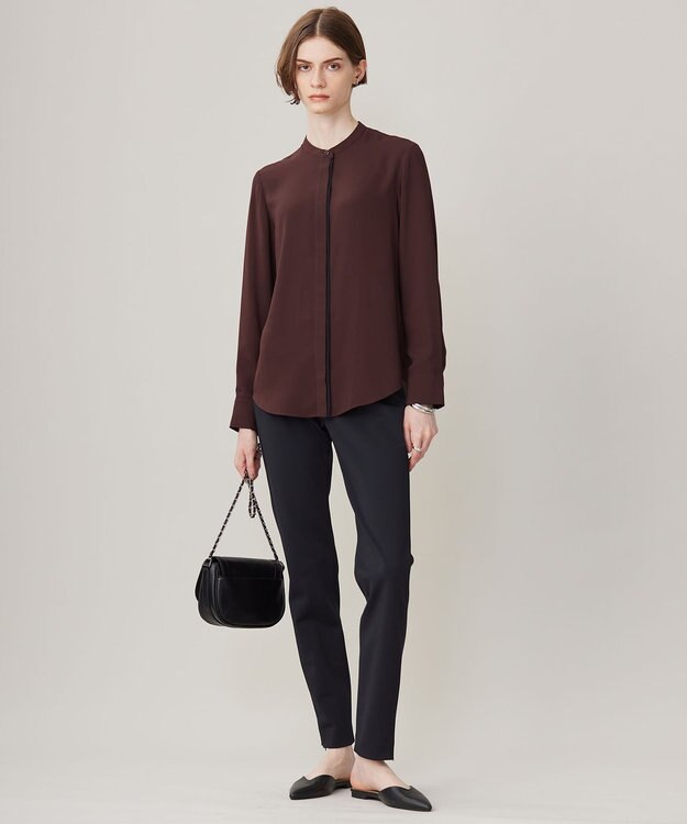 ICB L 【洗える】 テックストレッチ レギンスパンツ ブラック系