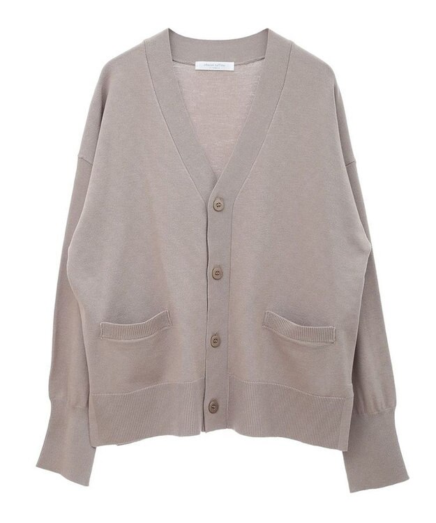 Green Parks 洗える　Ｖネックカーディガン Gray Beige