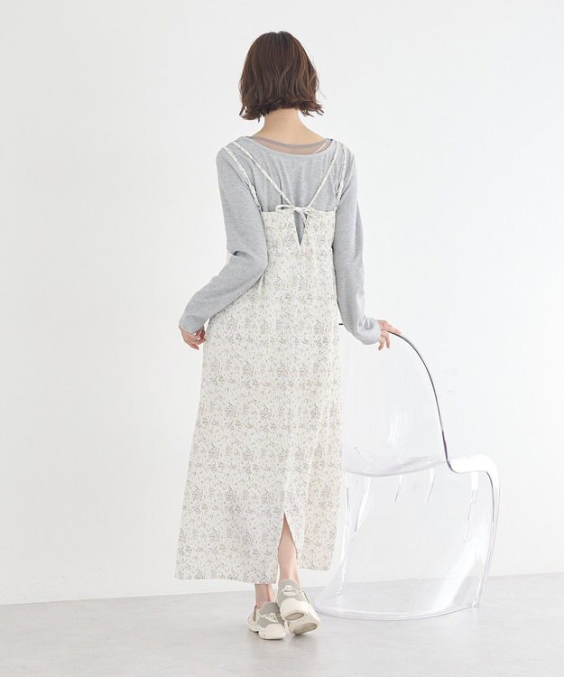 earth music&ecology フラワーバッククロスキャミワンピース Ivory