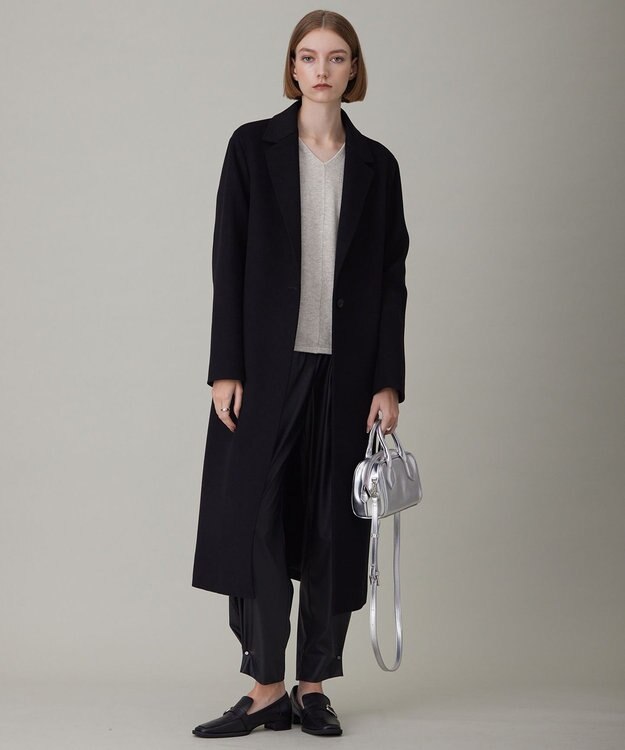 ICB L ロロピアーナウールカシミヤ チェスターコート ブラック系