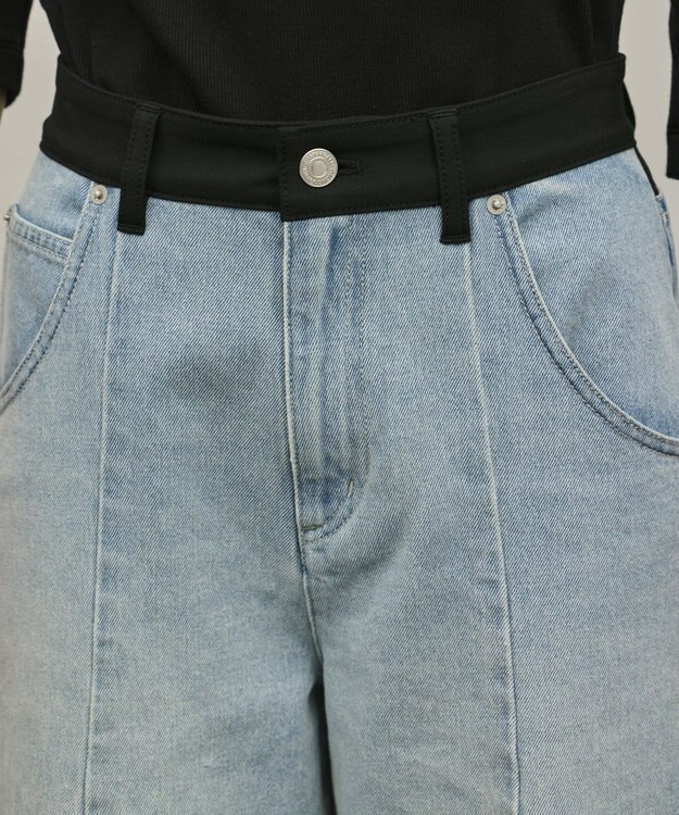 GRACE CONTINENTAL クロップトバレルパンツ サックス