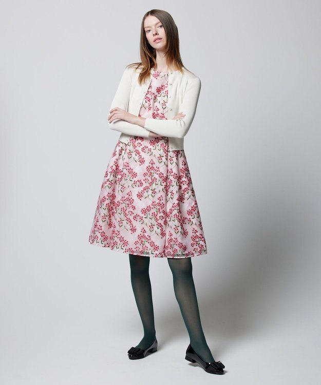 TOCCA 【洗える】SILK RIB CARDIGAN カーディガン アイボリー系