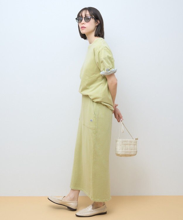 AMERICAN HOLIC DISCUS 加工裏毛ナロースカート Pistachio