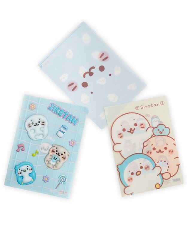 Mother garden しろたん A4クリアファイル 3点セット 《顔ぼんふんわり・ ぷっくり・ぽてぽて》 0