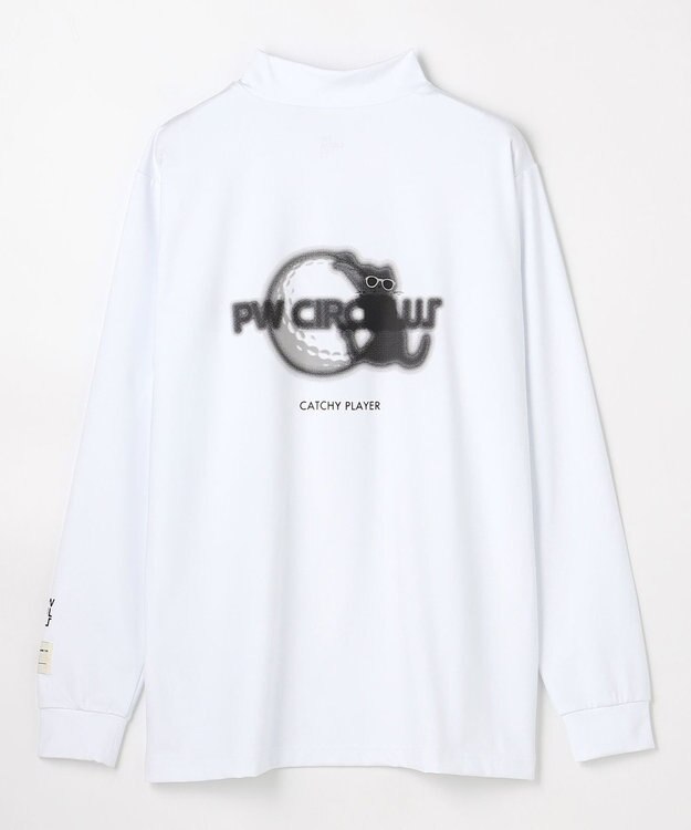 PW CIRCULUS 【吸水速乾 /  UV遮蔽率99.9% UVカット / ストレッチ】【MEN】アニマルグラフィックロングスリーブモックT  ゴルフ ホワイト系1