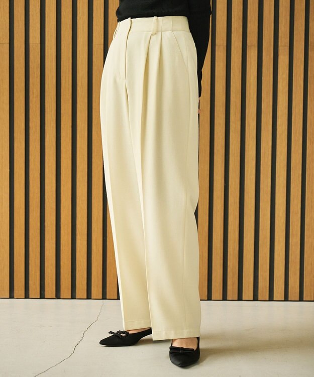 #Newans 2タックセンタープレスパンツ ホワイト