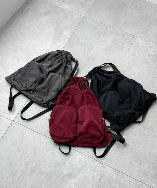 WEGO 【ユニセックス着用ITEM】ポケットデザインナップサック ワイン