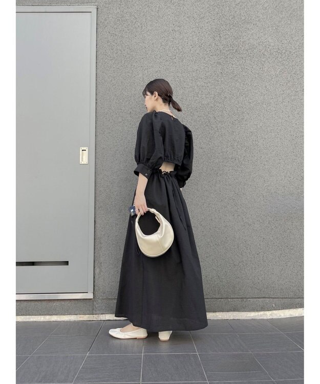 Green Parks AnriettMusee バックカットワークワンピース Black