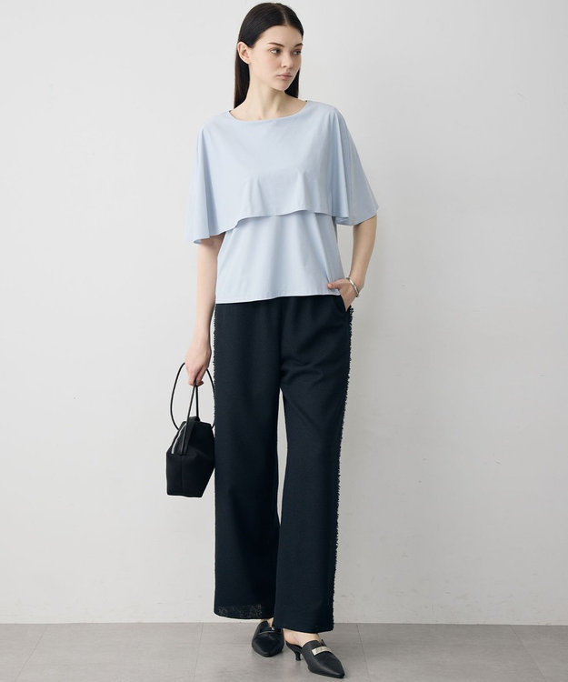 ICB L 【WEB限定カラーあり】マットスキューバ ケープデザインカットソー サックス