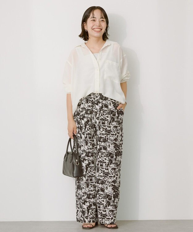 AMERICAN HOLIC シアーボイルオーバーシルエットシャツ Ivory