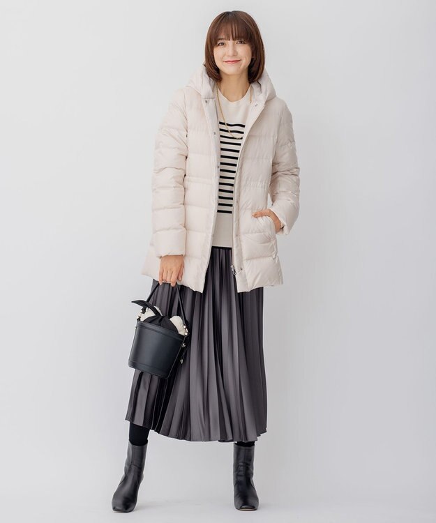 23区 【洗える】シレータフタ ショート ダウンコート ライトベージュ系
