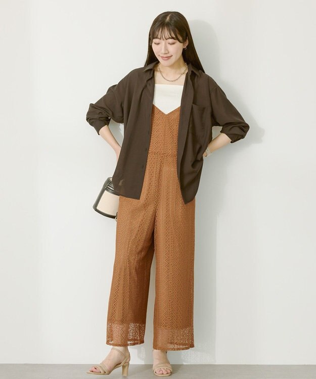 AMERICAN HOLIC シアーボイルオーバーシルエットシャツ Black