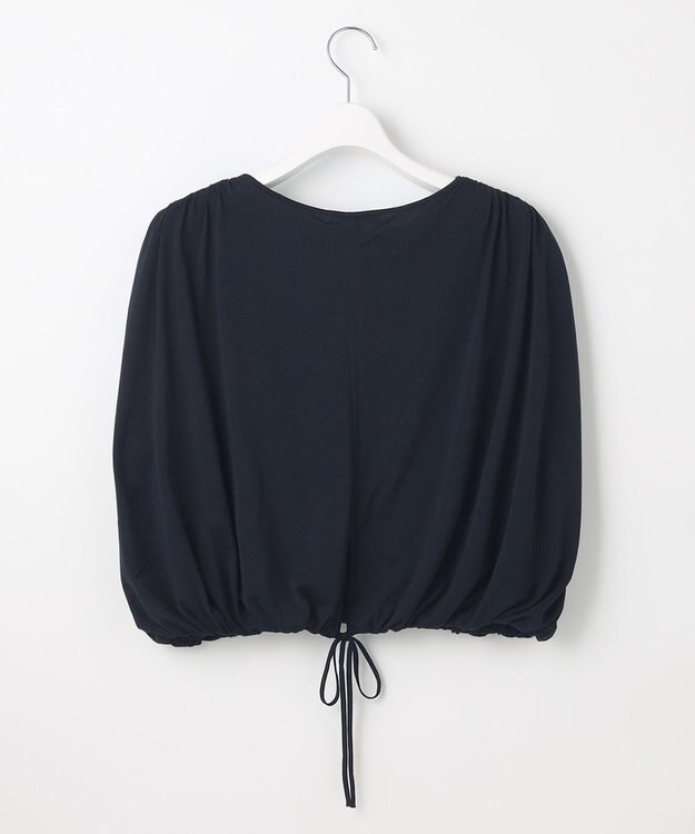 23区 【SLOW/一部店舗限定】ファインゲージ ギャザー Tシャツ ネイビー系