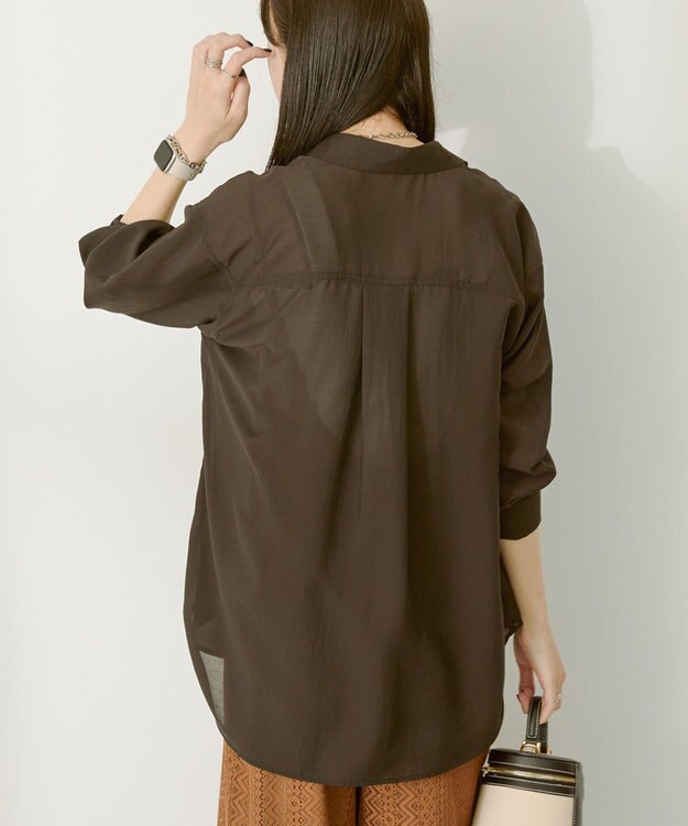 AMERICAN HOLIC シアーボイルオーバーシルエットシャツ Black