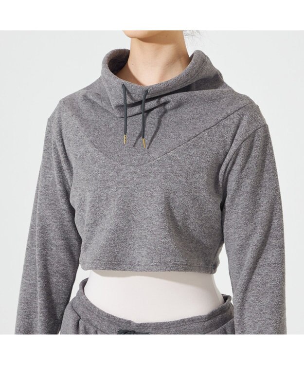 Chacott ハイネックショートトップ グレー杢