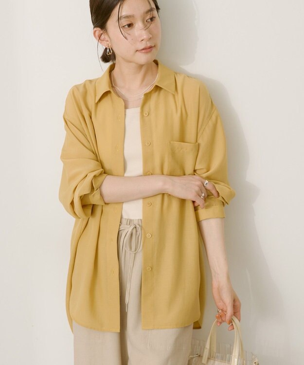 AMERICAN HOLIC シアーボイルオーバーシルエットシャツ Mustard