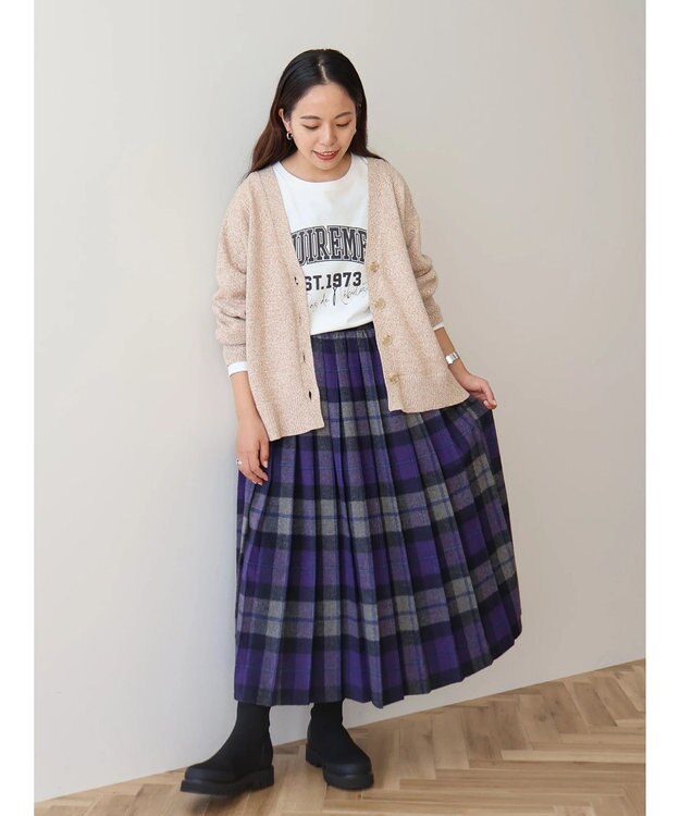 AMERICAN HOLIC ＭＩＸＶネックニットカーディガン Beige