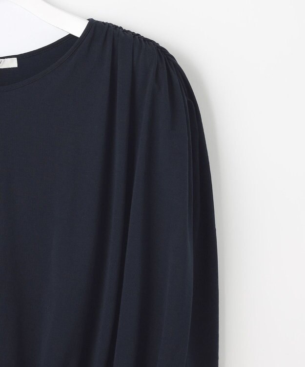 23区 S 【SLOW/一部店舗限定】ファインゲージ ギャザー Tシャツ ネイビー系