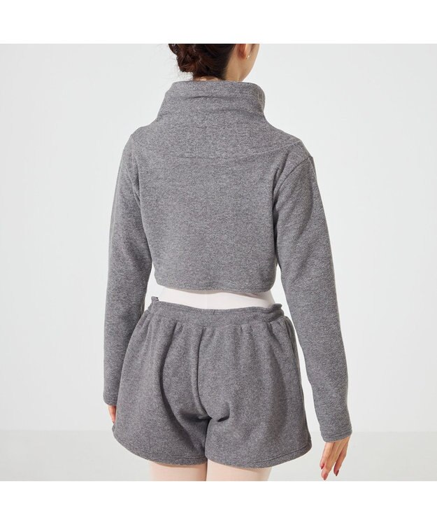 Chacott ハイネックショートトップ グレー杢